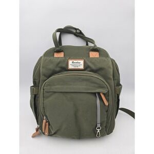 Ruvalino Diaper Bag Backpack Olive Green Canvas Multi Pocket Travel Bag